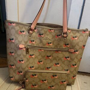 Coach Strawberry Tote with Wallet